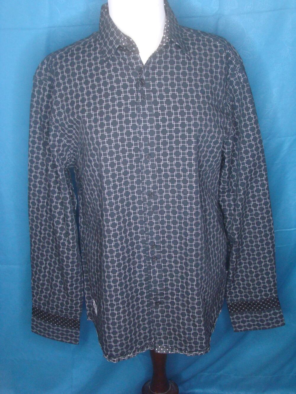 John Lennon by English Laundry Mens Embroidered  Cotton LS Shirt XL